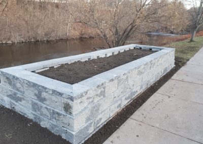 Stone Raised Planting Bed Project in Naugatuck, CT