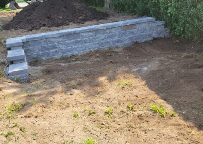 Retaining Wall & Lawn Installation Project | Oxford, CT